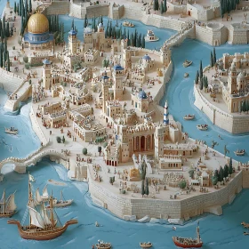 Historic City Diorama with Architectural Marvels