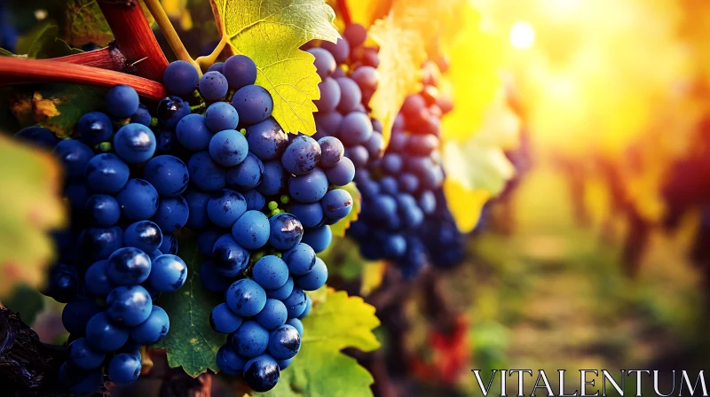 Ripe Vineyard Grapes AI Image