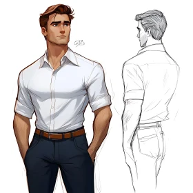 Modern Man Fashion Illustration