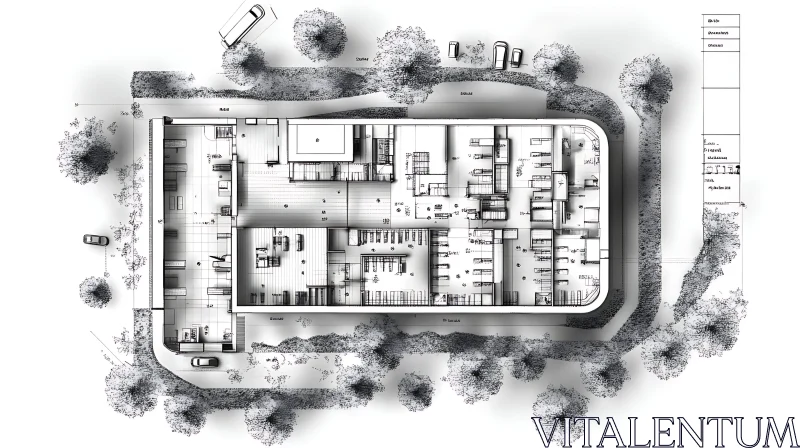 Building Floor Plan with Greenery AI Image