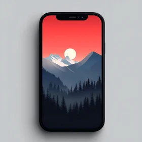 Mountain Landscape Sunset Phone Screen