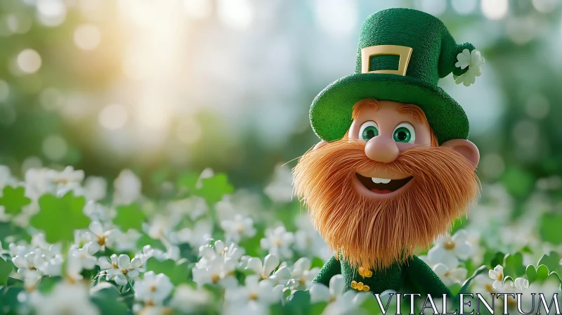 AI ART Smiling Leprechaun Cartoon Character