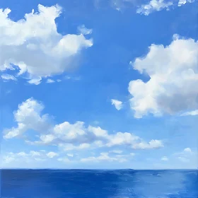 Peaceful Seascape with Clouds