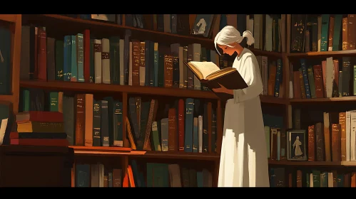 Serene Moment: Woman and Her Book