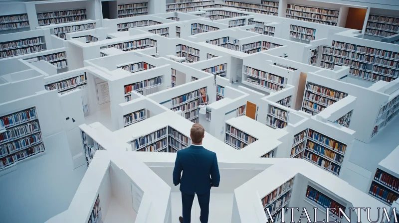 The Labyrinthine Library: A Quest for Knowledge AI Image