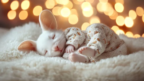 Sleeping Baby Rabbit in Dreamland