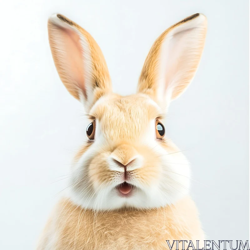 Delightful Close-Up of a Light Brown Rabbit AI Image