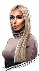 Kim Kardashian Digital Portrait