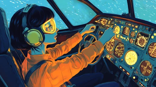 Female Pilot Navigating the Skies