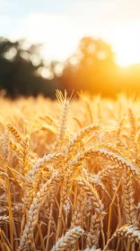 Sunset Over Golden Wheat Field