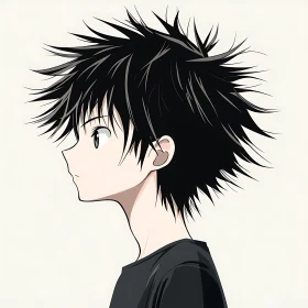 Profile of Anime Character with Black Hair