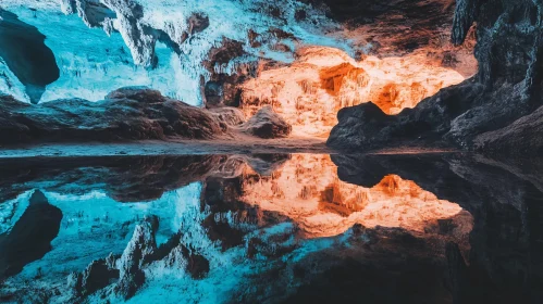 Vivid Rock Formations in Underground Cave