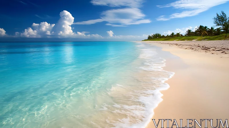 AI ART Coastal Beach View with White Sand