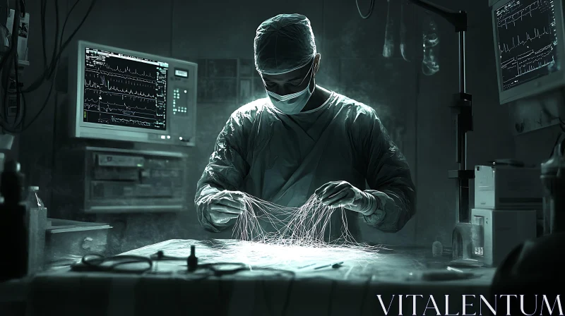 Operating Room Serenity: Surgeon at Work AI Image