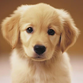 Cute Golden Retriever Puppy Portrait