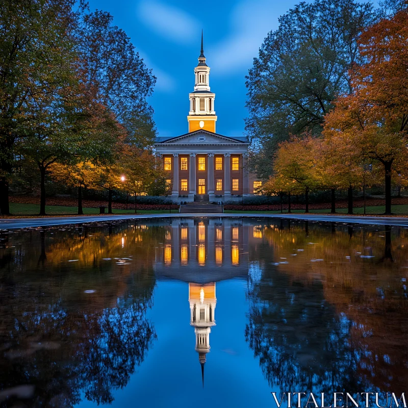 Building Reflection in Water AI Image