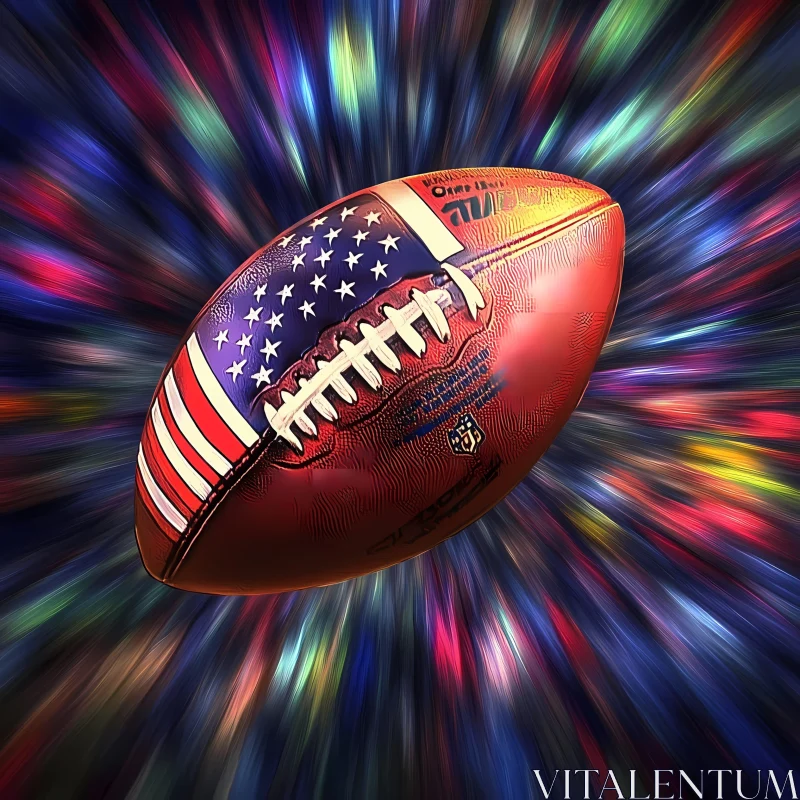 Vibrant American Football with USA Flag Design AI Image