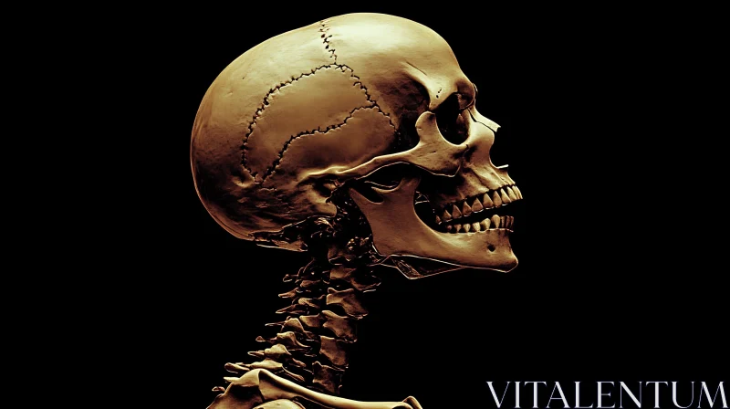 Anatomical Skull Study in Sepia AI Image