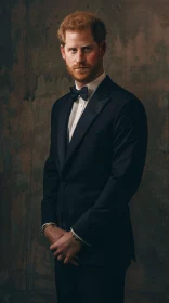 Prince Harry's Formal Portrait in a Tuxedo