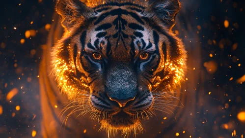 Intense Tiger Gaze with Luminous Details