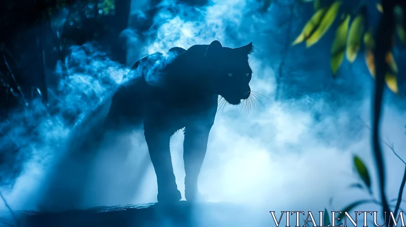 AI ART Panther shrouded in fog