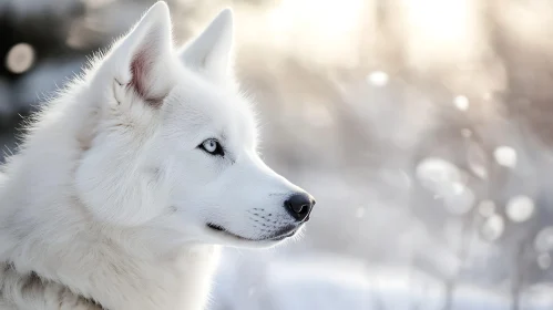 White Wolf in Winter Scenery