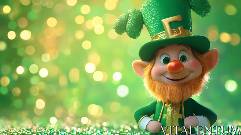 Leprechaun's Lucky Smile on St. Patrick's Day AI Image