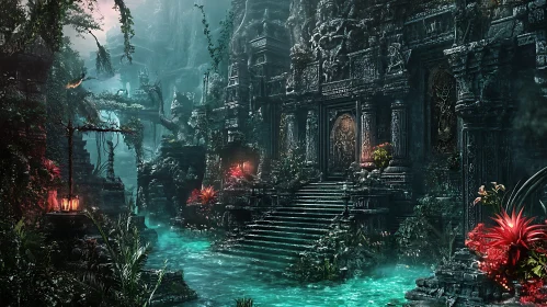 Lost Temple in Verdant Jungle