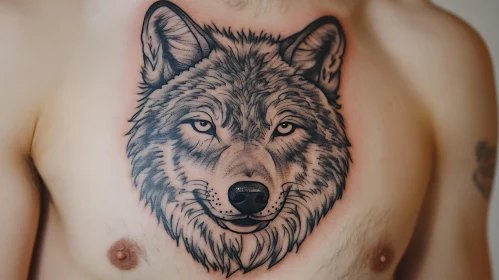 Detailed Wolf Tattoo Design