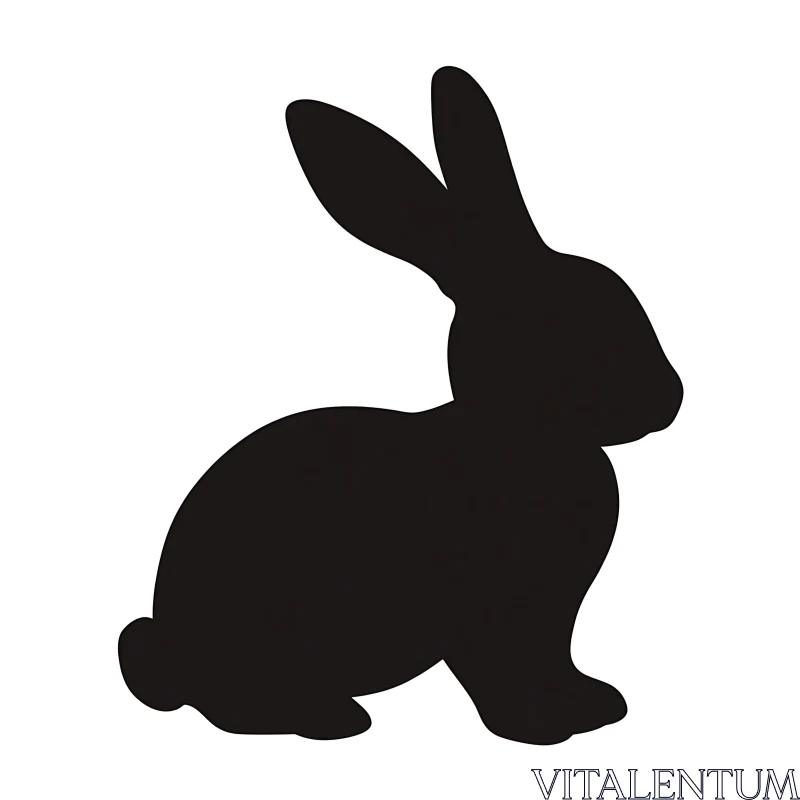 Black Rabbit Silhouette AI Image