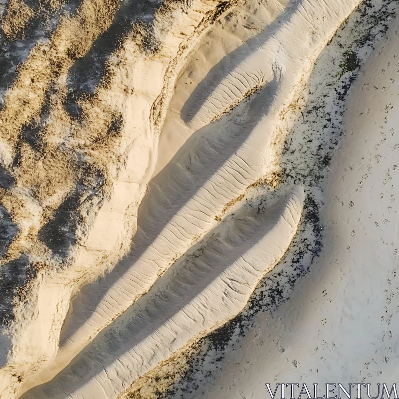 Abstract Sand Dunes from Above AI Image