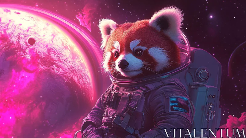 AI ART Space-Faring Red Panda in Astronaut Suit