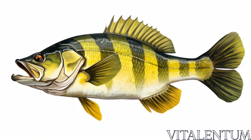 Black and Yellow Bass Illustration: A Brushwork Mastery AI Image