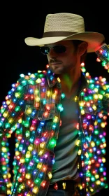 Colorful Lighted Cowboy Jacket - Contemporary Pop Art