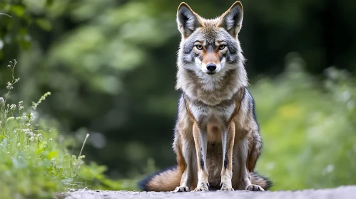 Wild Coyote in the Woods