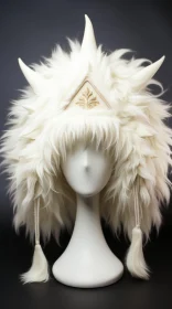 Exquisite White Hat with Horns - Anime-inspired Lush Detailing