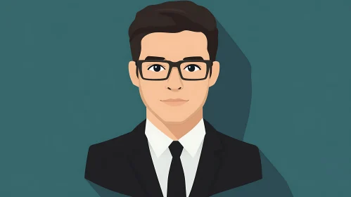 Flat Vector Portrait of a Man