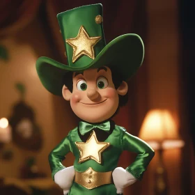 Whimsical Leprechaun with a Golden Star