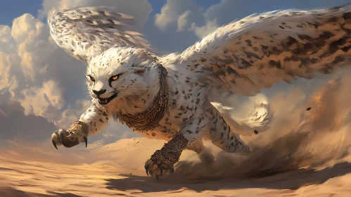 Soaring Cheetah with Wings Artwork