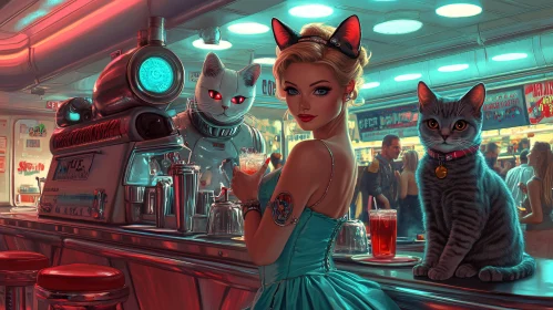 Cyborg Cats and Retro Diner