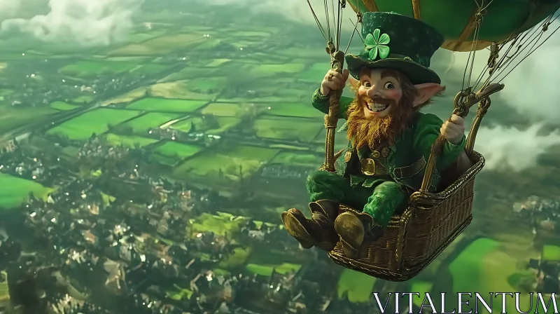 Lucky Leprechaun's Aerial Adventure AI Image