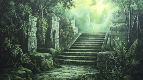 Mysterious Stone Stairs in Ancient Jungle Ruins