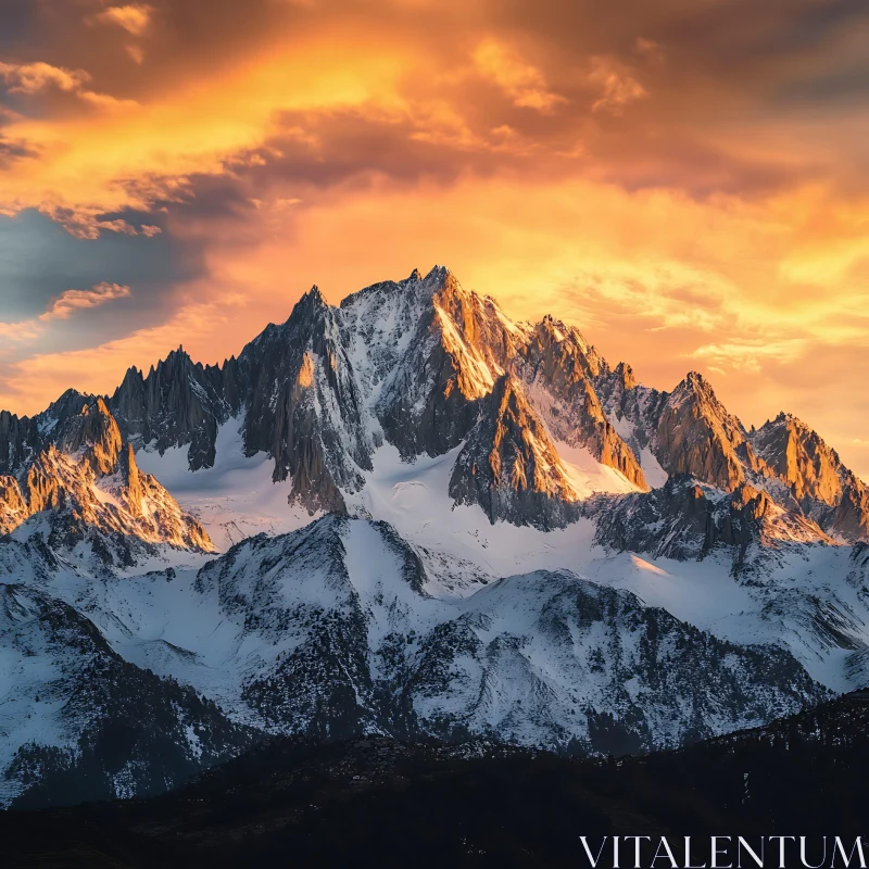 Mountains at Sunset AI Image