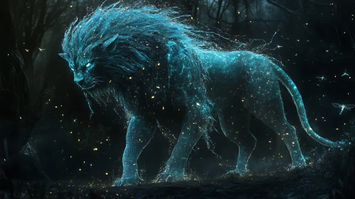 Luminous Lion Guardian of the Night