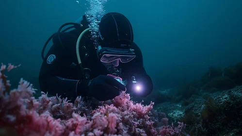 Diver Exploring Ocean Reef