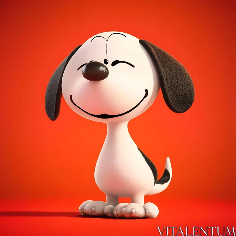 Cute Cartoon Dog Character AI Image