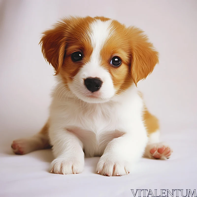 Charming Puppy Portrait - Fluffy and Cute AI Image