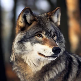 Close-up of a Wild Wolf