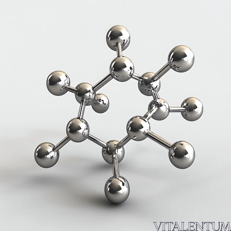 Shiny Metallic Molecular Design AI Image