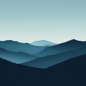 Serene Blue Mountain Vista Art Print